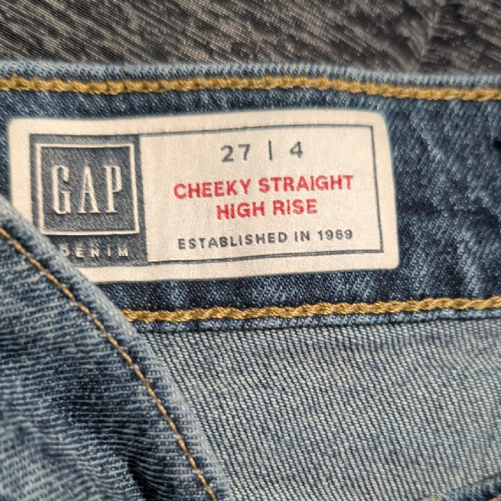 GAP High Rise Cheeky Straight Jeans - Classic Blue